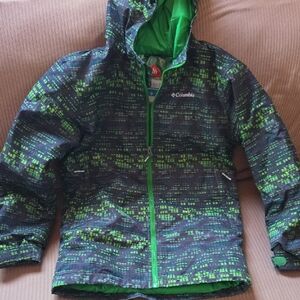 Columbia Vibrant Green and Black Hooded Jacket